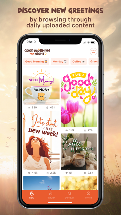 Good Morning Night Quotes GIFs iPhone screenshot 2 - Entertainment app