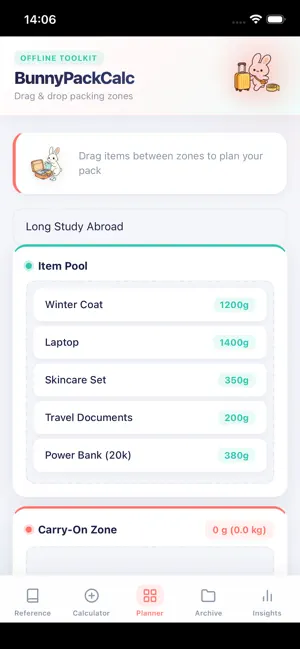 BunnyPackCalc iPhone screenshot 3