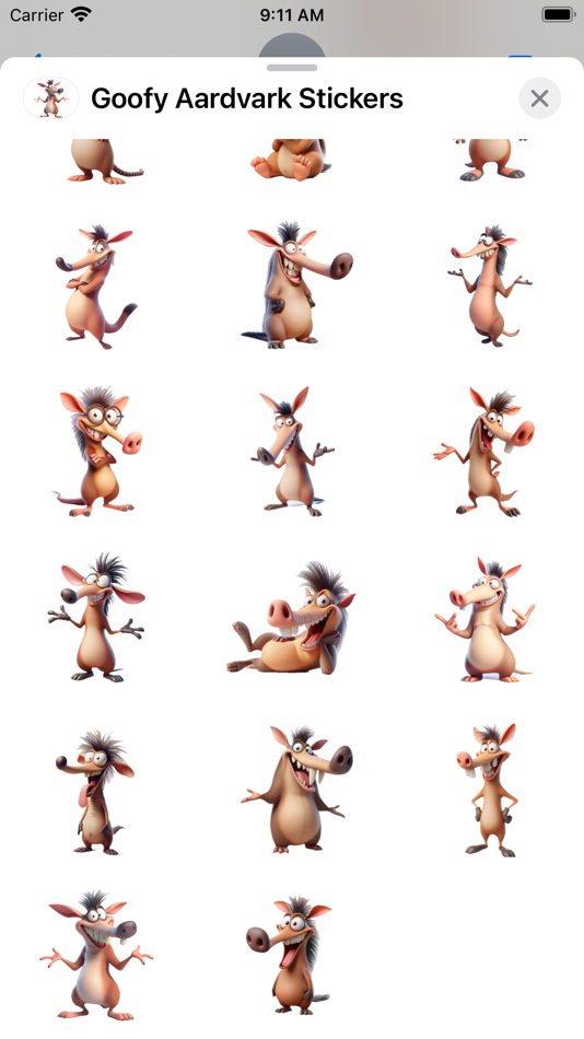 #3. Goofy Aardvark Stickers (iOS) 由: Paul Scott