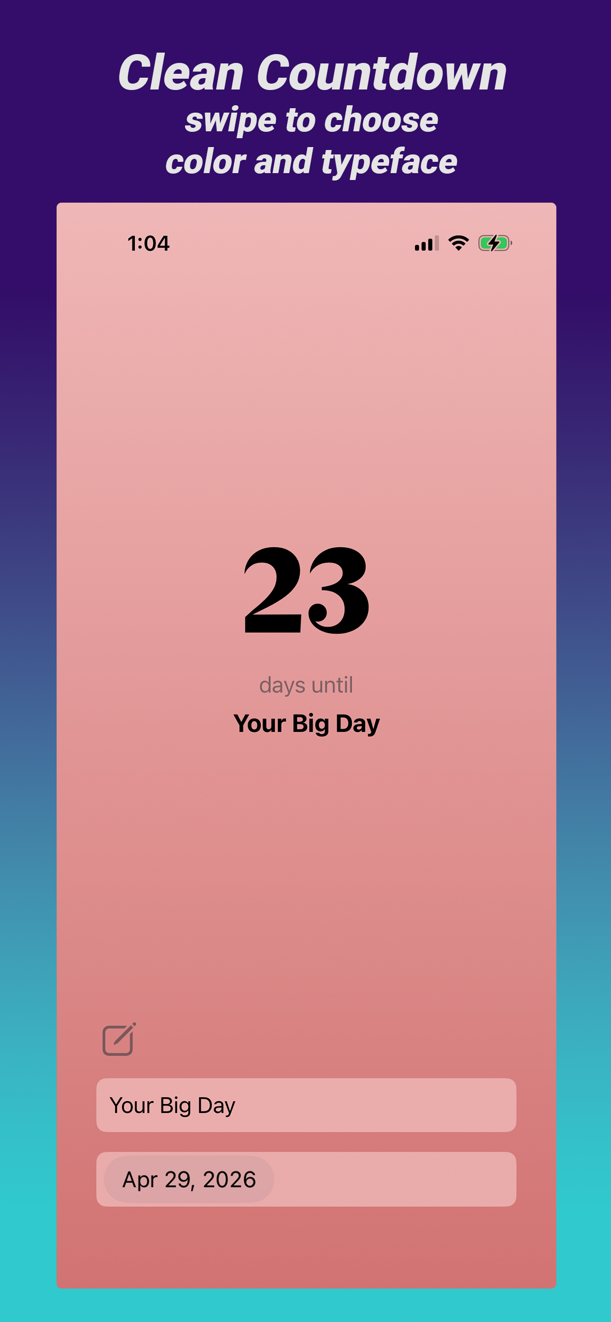 Clean Countdown Widget
