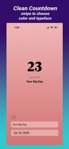 Clean Countdown Widget Screenshot 4 of 4
