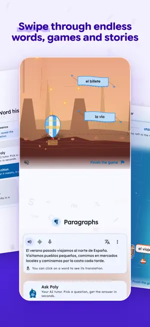 Polyingo: Learn Spanish & More screenshot 1