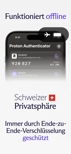 Screenshot von Proton Authenticator auf dem iPhone 4