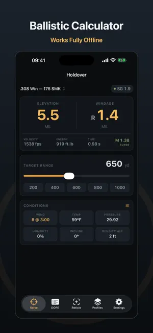 Holdover: Ballistic Calculator screenshot 1