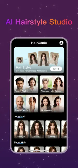 HairGenie – AI Hairstyles iPhone screenshot 1