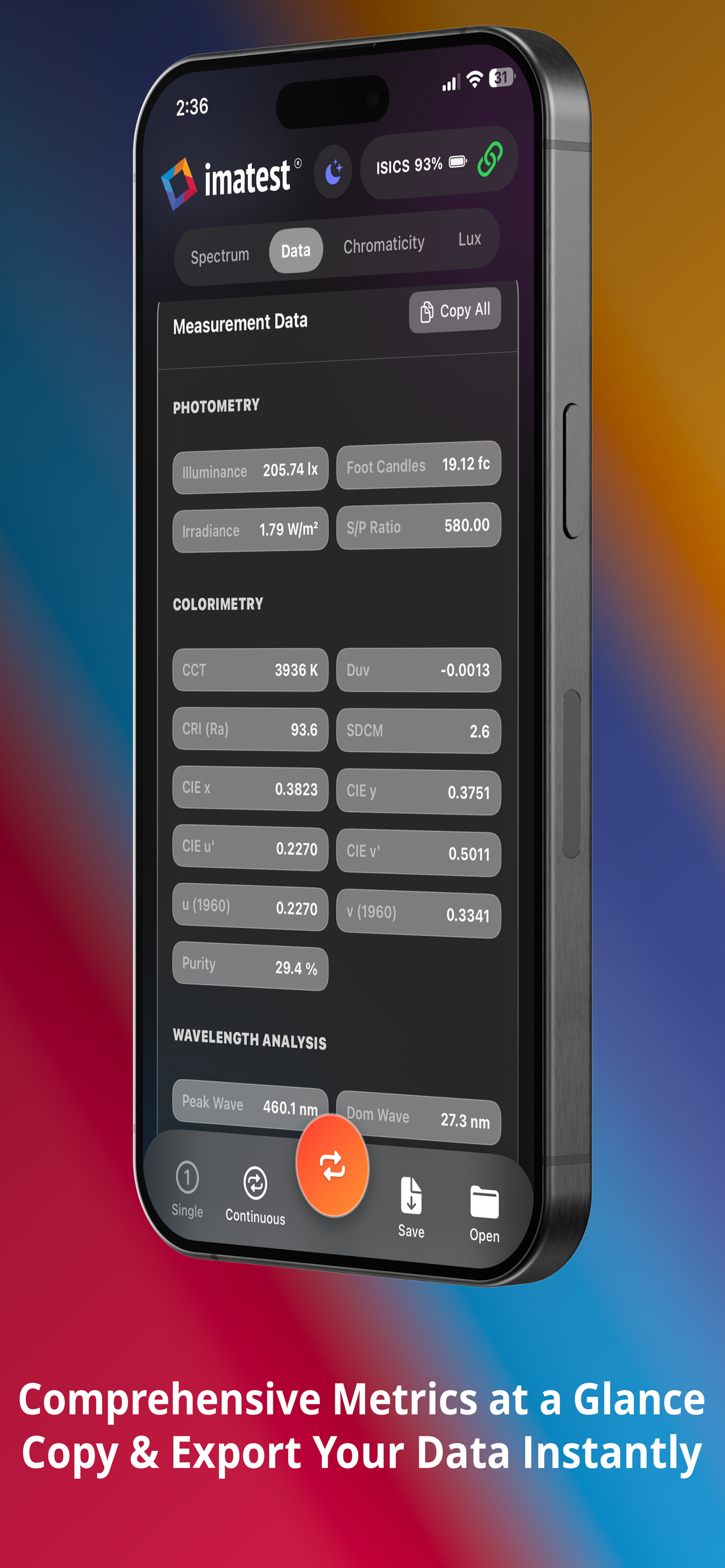 Imatest Spectral Sensor screenshot 4
