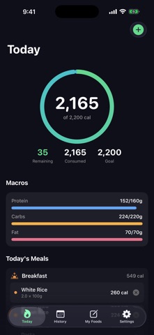 Calio: Calorie & Macros Screenshot 1 of 5