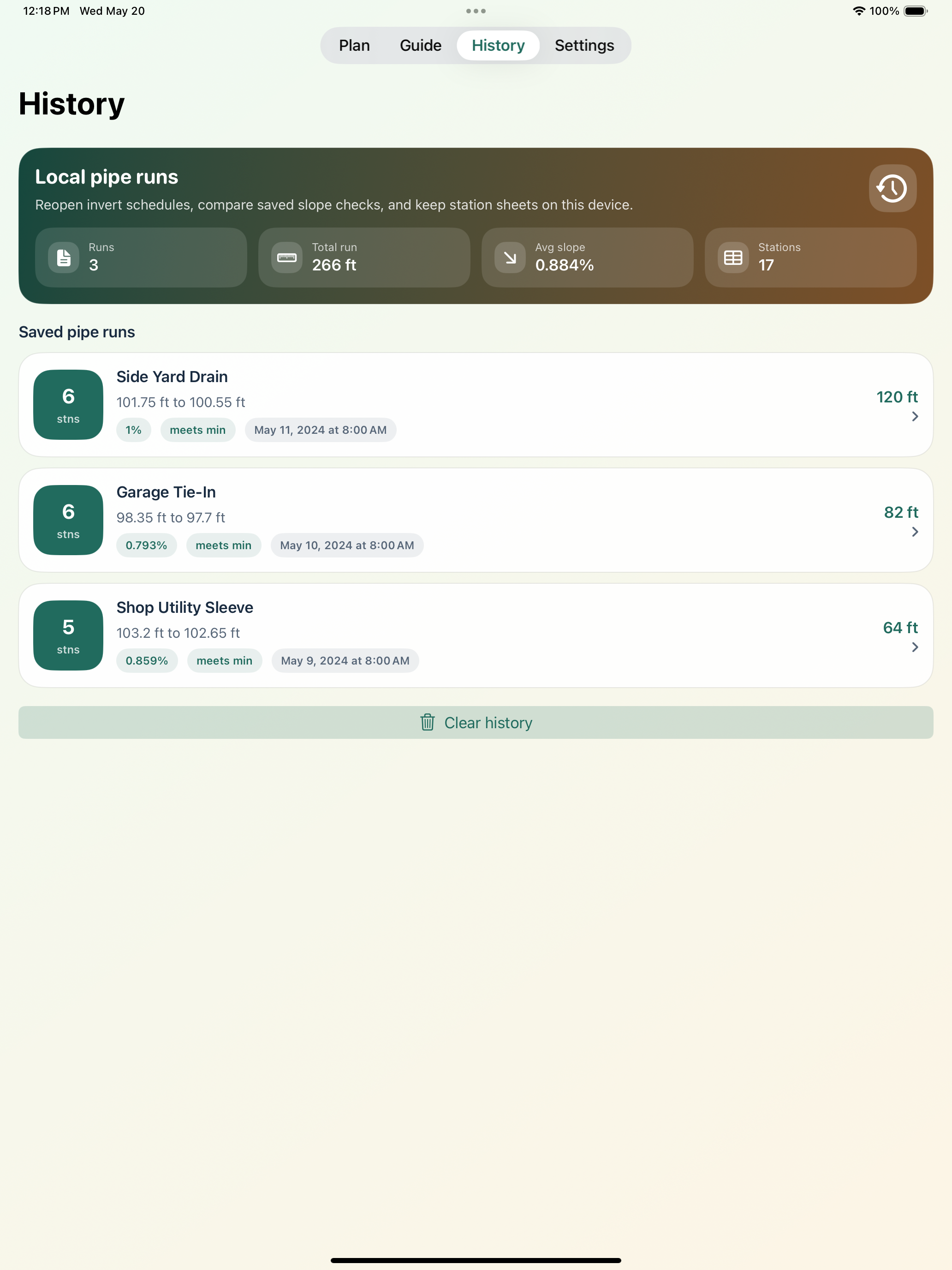 Pipe Slope Invert Planner