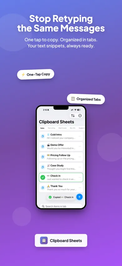 Clipboard Sheets screenshot 1
