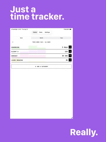 TTT - The Time Tracker iPad screenshot
