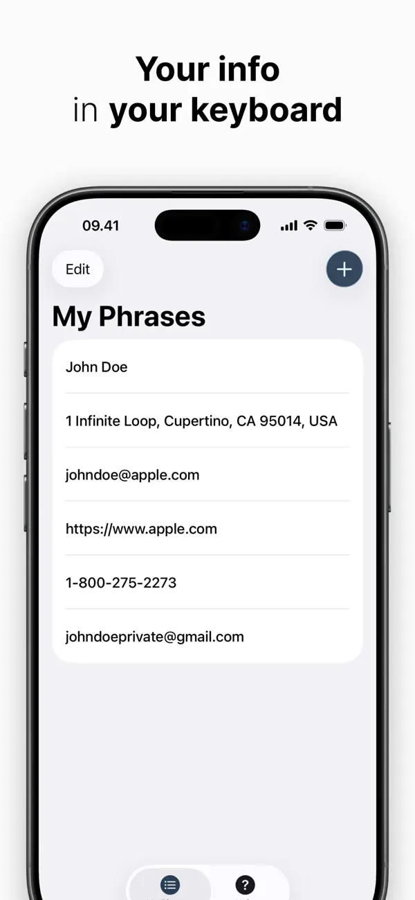Screenshot #1 pour Phraser - Paste Keyboard