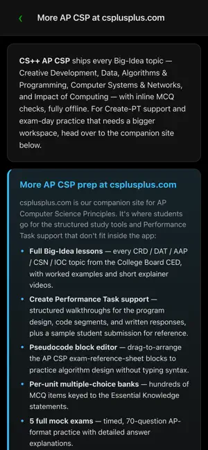 CS++ AP CSP screenshot 3