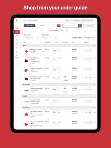 Sierra Meat & Seafood Company iPad screenshot