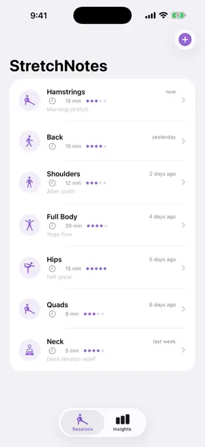 StretchNotes Flexibility screenshot 1