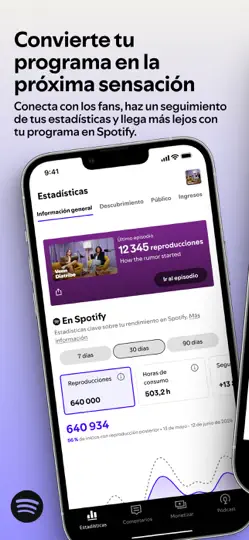 Captura de pantalla de Spotify For Creators en iPhone 1
