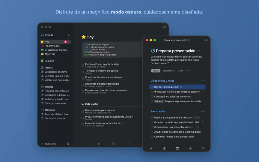 Captura de pantalla de Things 3 en iPhone 7