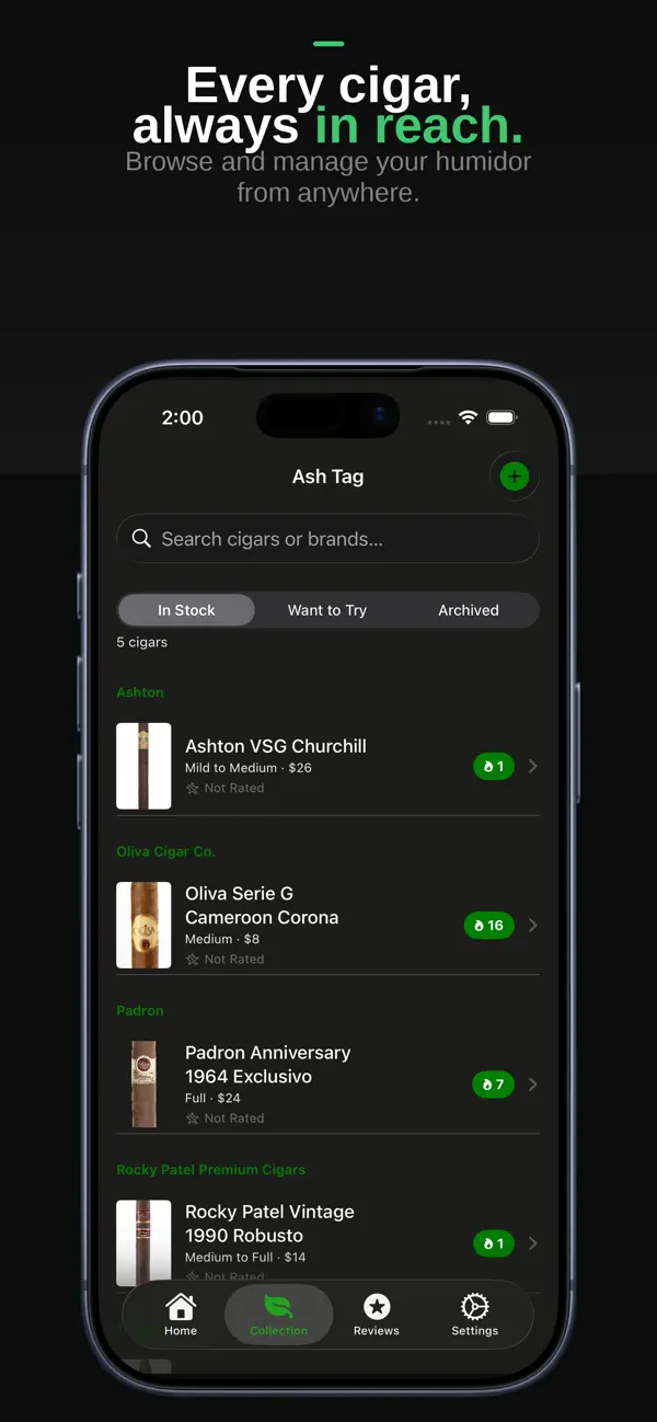 Ash Tag - AI Cigar Collection Screenshot 3