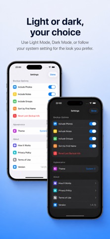 My Contacts: Backup & Restore screenshot