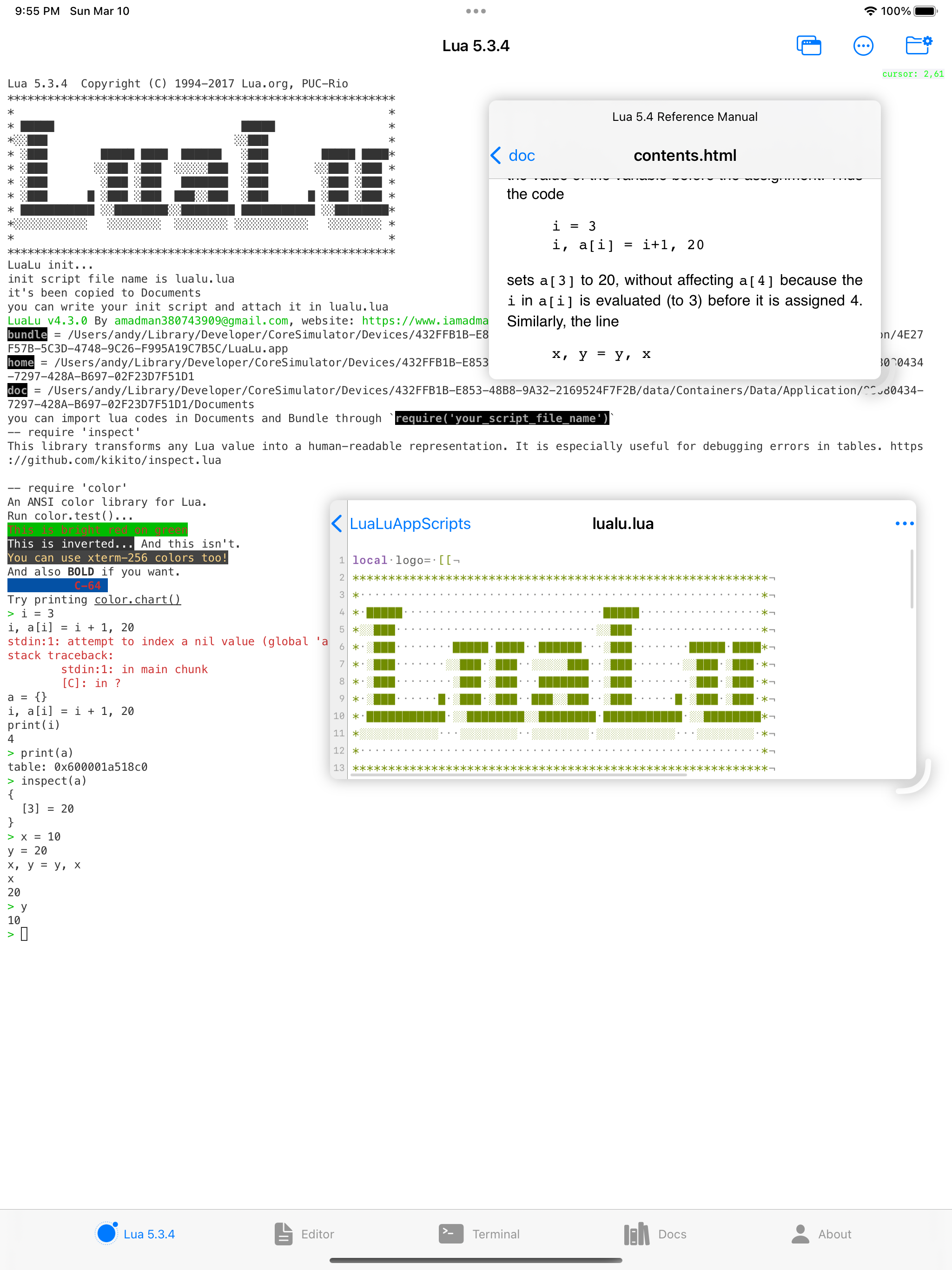 LuaLu REPL - Learn Lua Coding