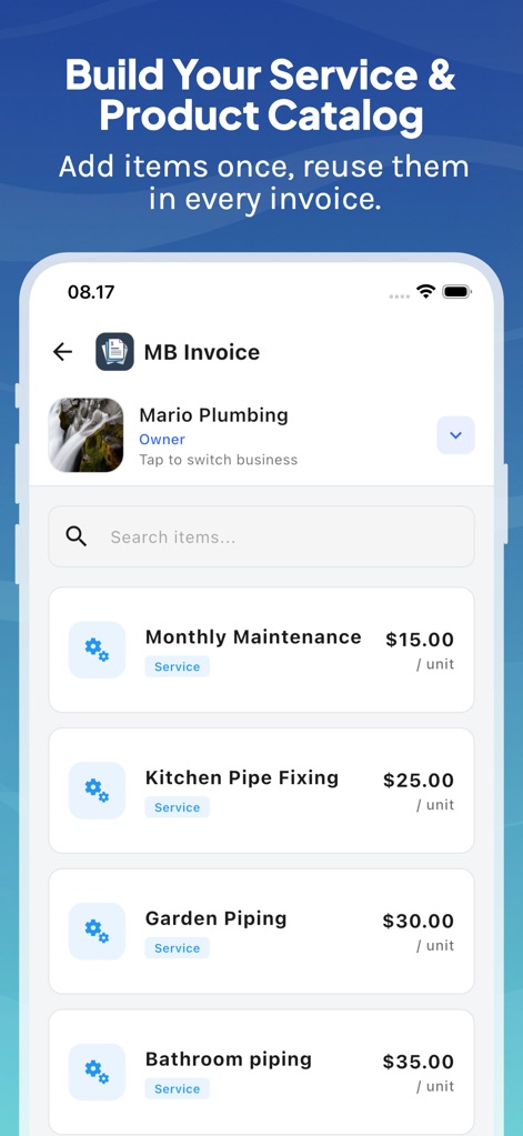 MB Invoice Maker - mb-invoice-maker-service-product-catalog