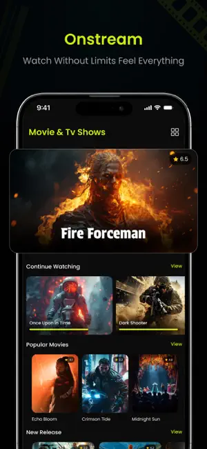 Onstream ~ Movies & TV Shows iPhone screenshot 1