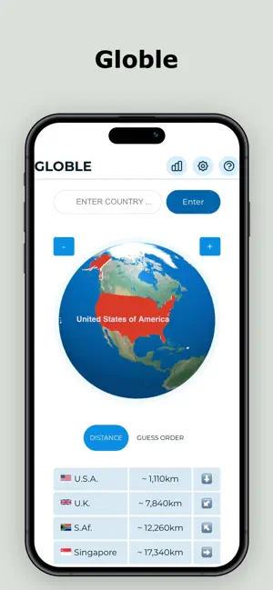 Globle - Guess hidden Country screenshot 2