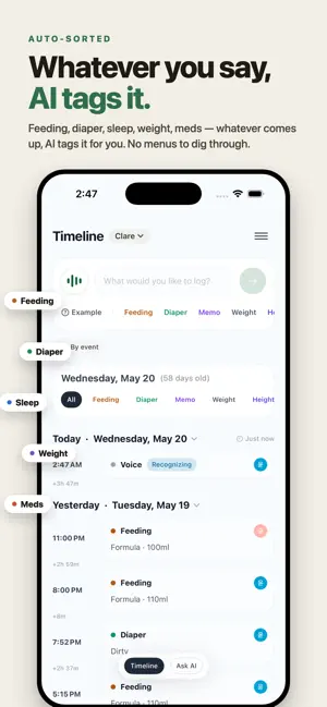 Little Diary - Voice Baby Log screenshot 2
