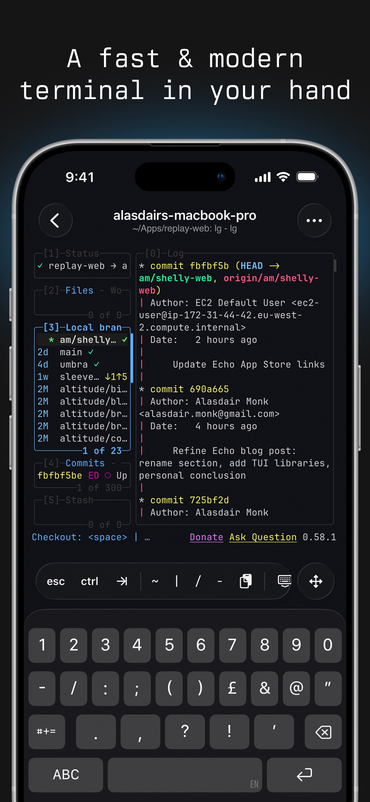 A fast & modern terminal in your hand