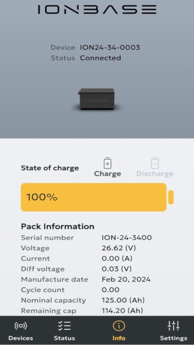 Ionbase Battery Monitor Screenshot