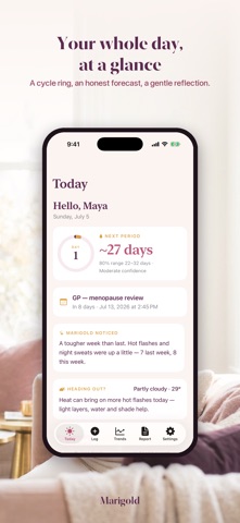 Marigold: Menopause Tracker Screenshot 9 of 10