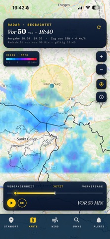 Trockenfenster: Regenradar iPhone screenshot 1