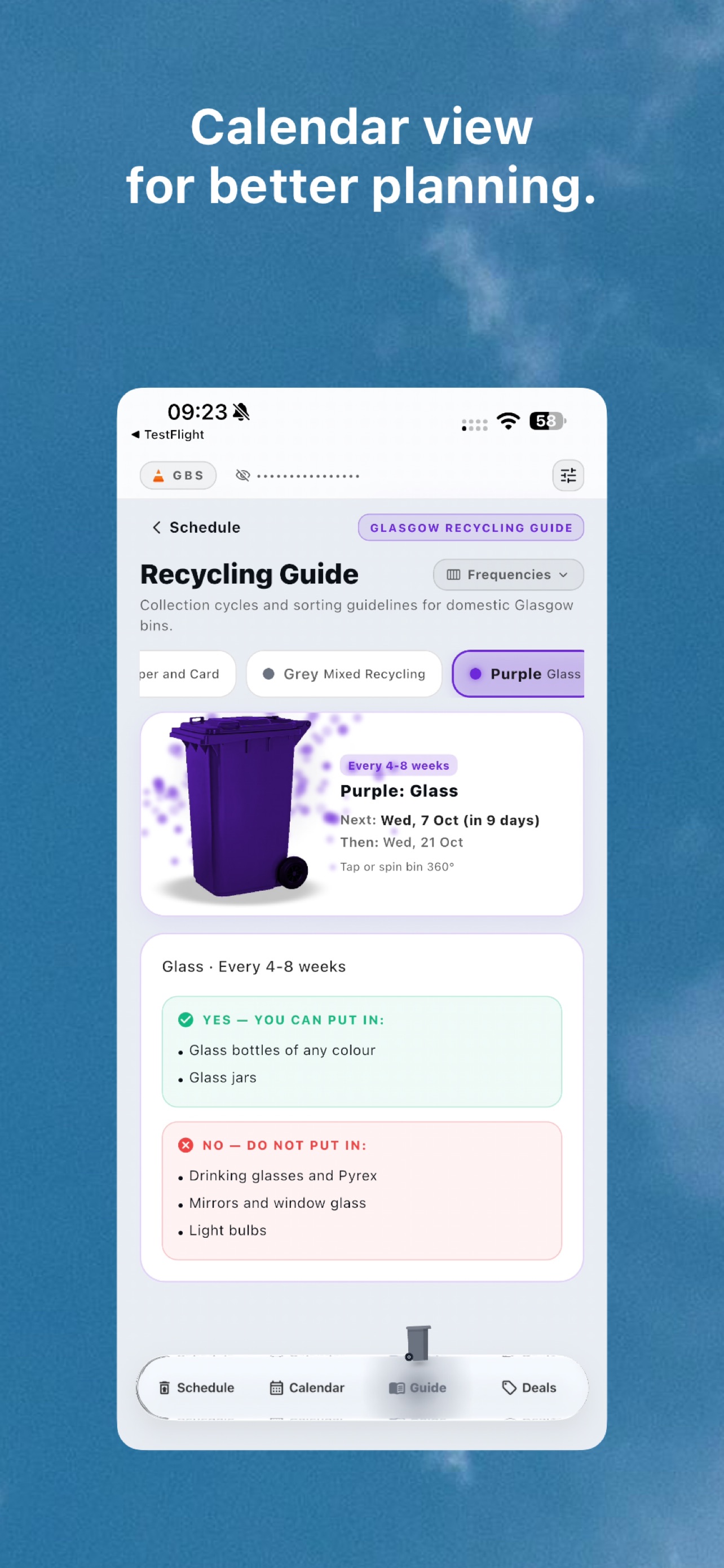 Screenshot 2 of Glasgow Bin Schedule