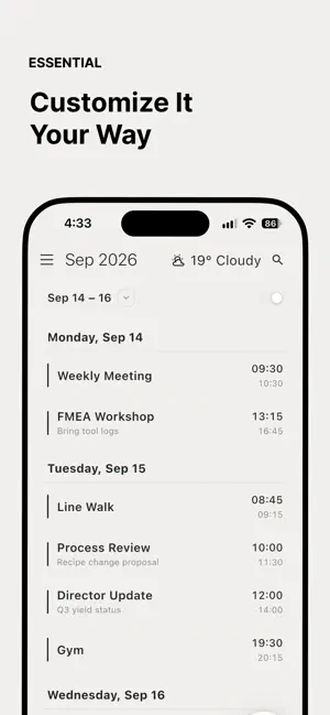 Essential: Calendar screenshot 2