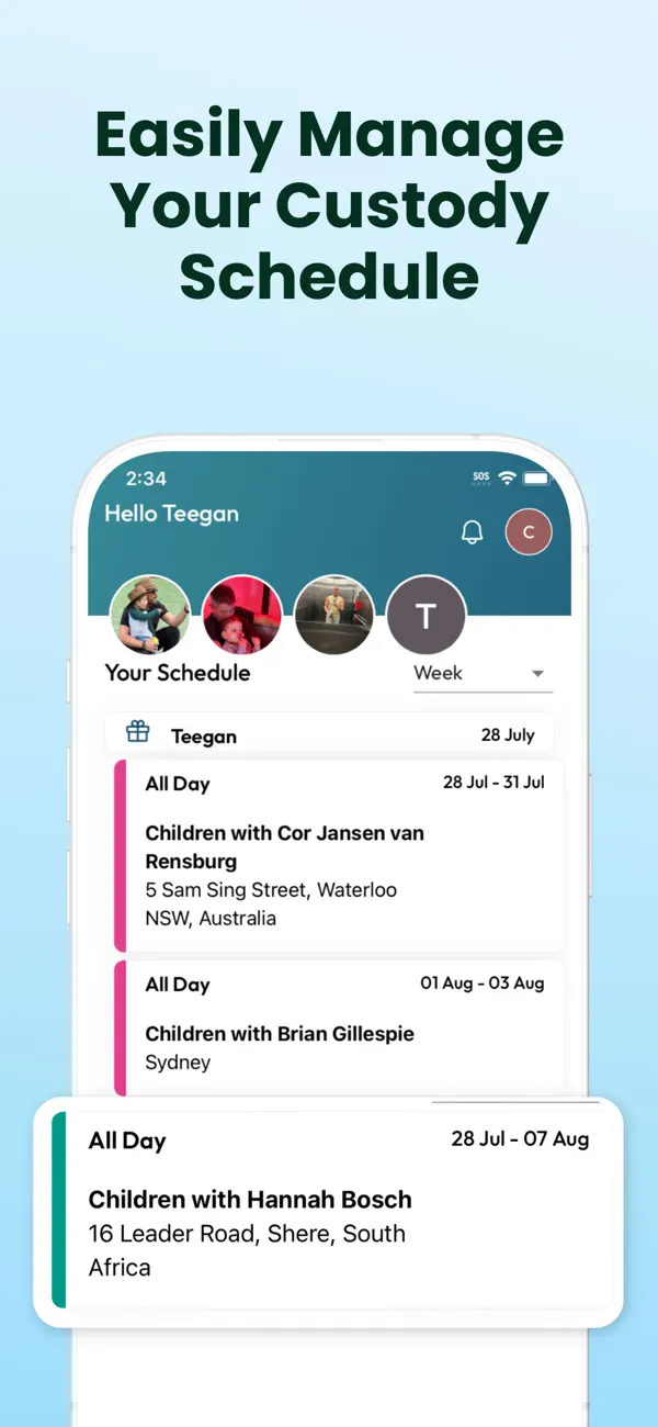 Screenshot #2 pour MyFam: Co-Parenting Family App