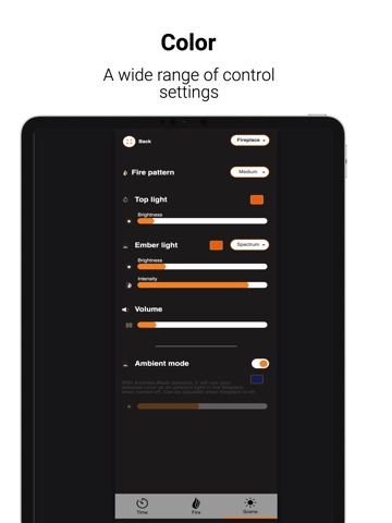 Ortal Electric Fireplace iPad screenshot