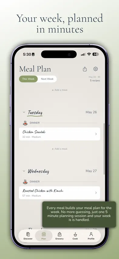 Mise: Meal Plan & Grocery List screenshot 2