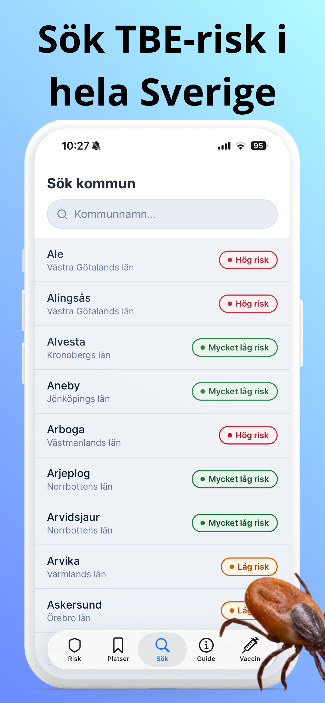 Fästingkollen - TBE-Karta screenshot 4