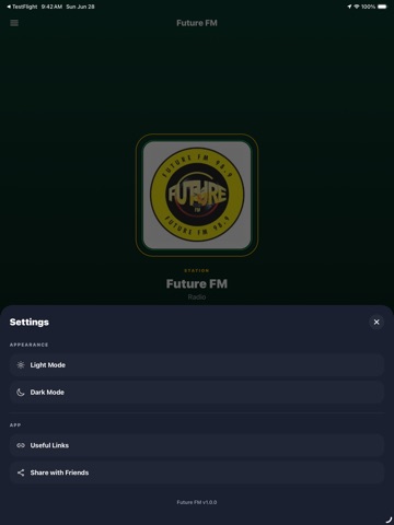 Future FM Radio iPad screenshot