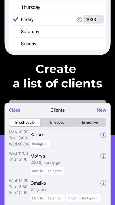 Planoteka – clients & schedule Screenshot