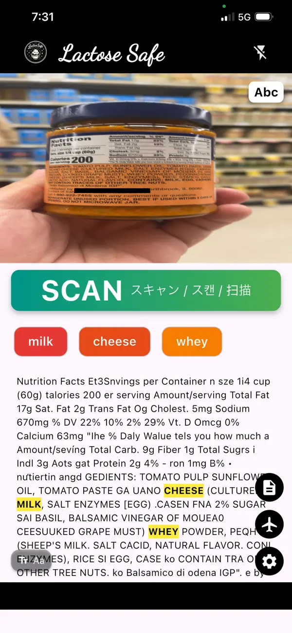 Screenshot #1 pour Lactose Safe