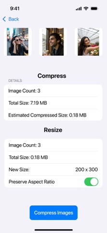 Compress Photos, Resize Image iPhone screenshot
