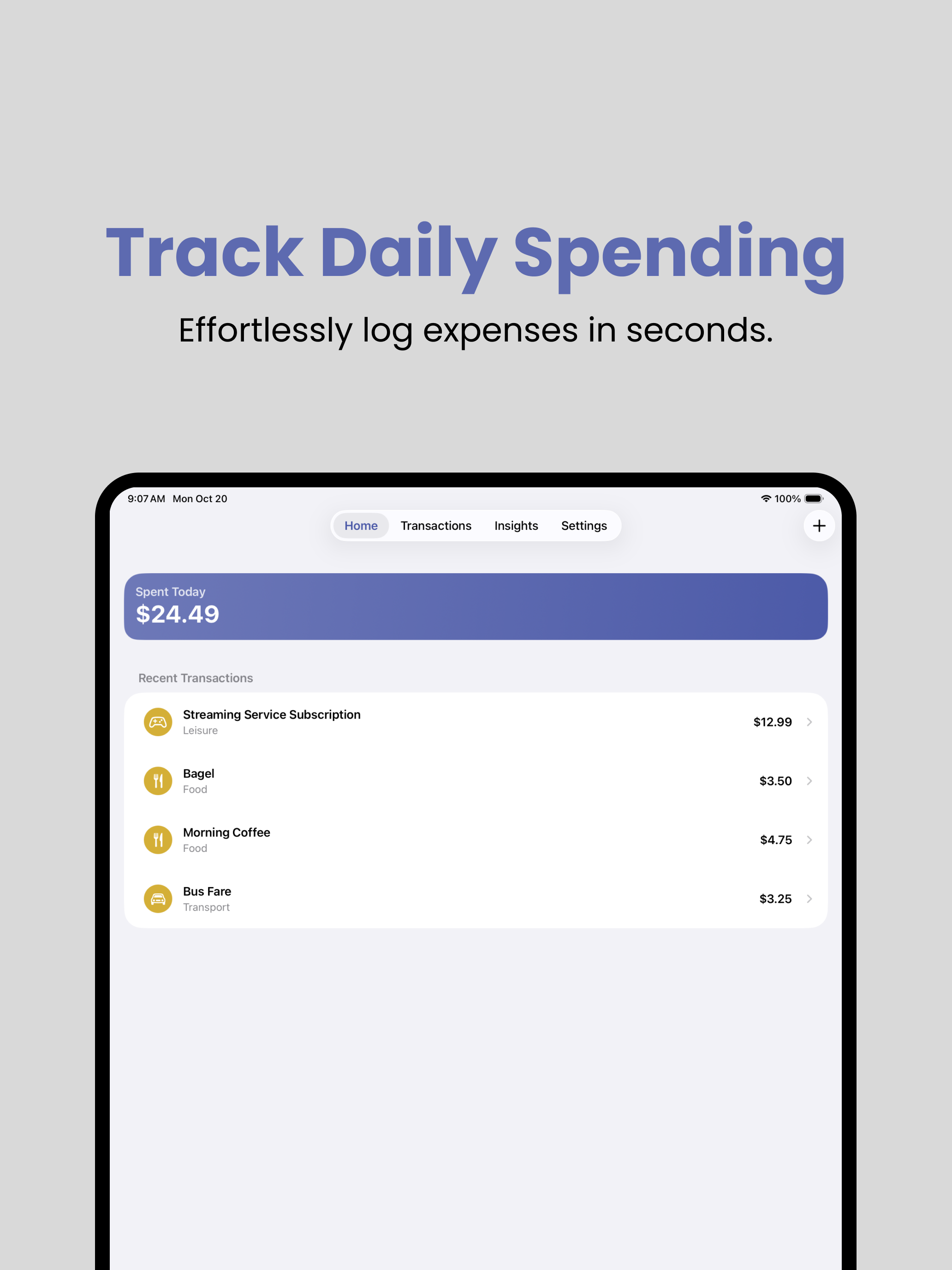 Spent Today: Budget Tracker