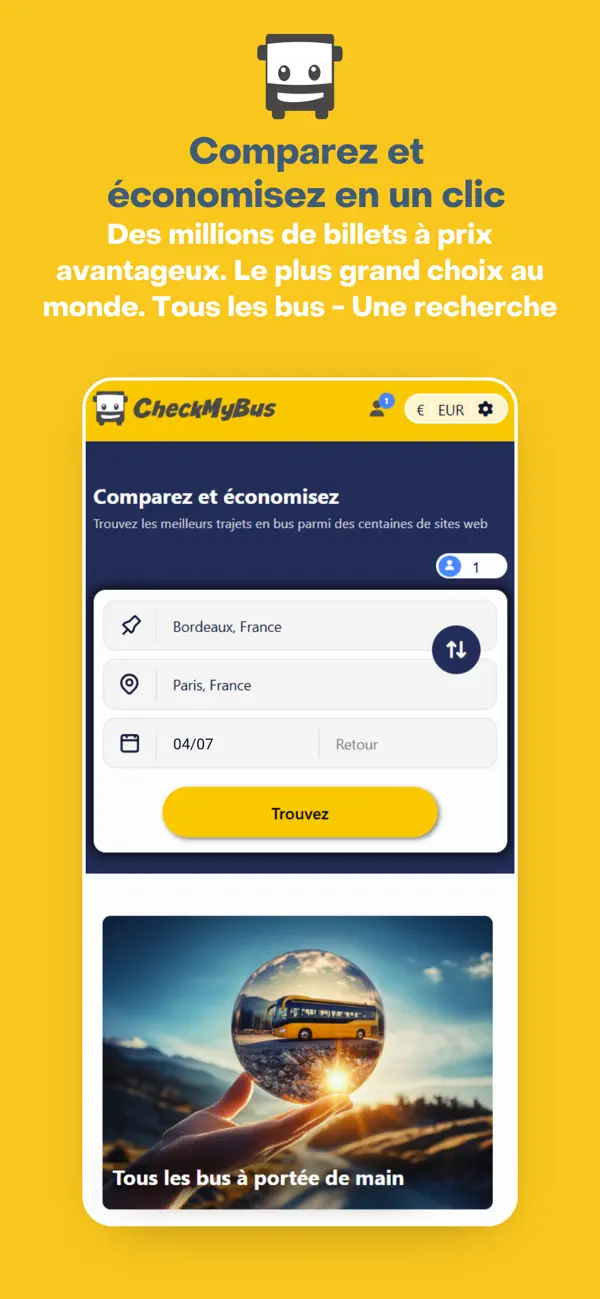 Screenshot #1 pour CheckMyBus: Comparateur de bus