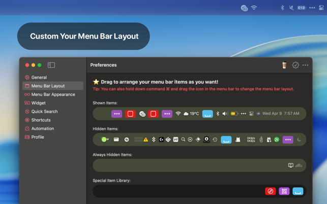 ‎Barbee - Hide Menu Bar Items Screenshot