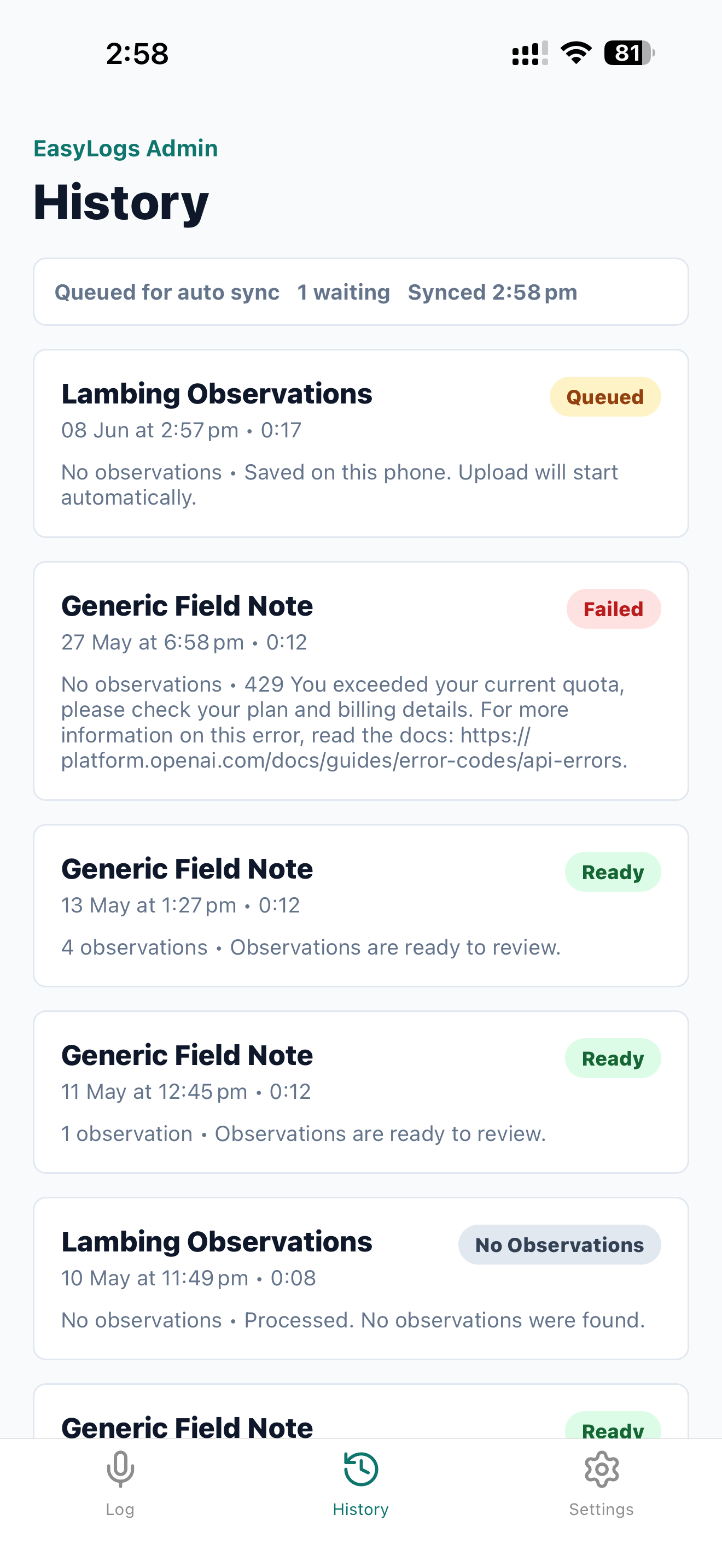 EezyLogs screenshot 3