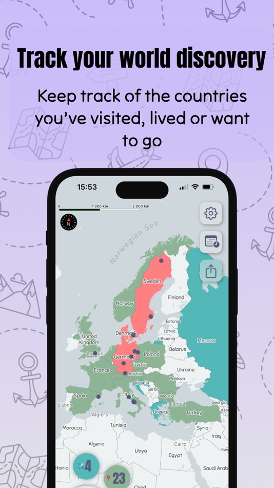 #1. World Map: Visited Countries (iOS) 由: Federico German Ramos