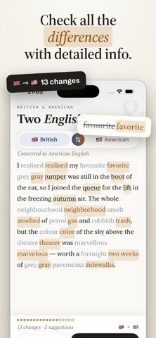 Two Englishes: US UK Converter Screenshot 3 of 4