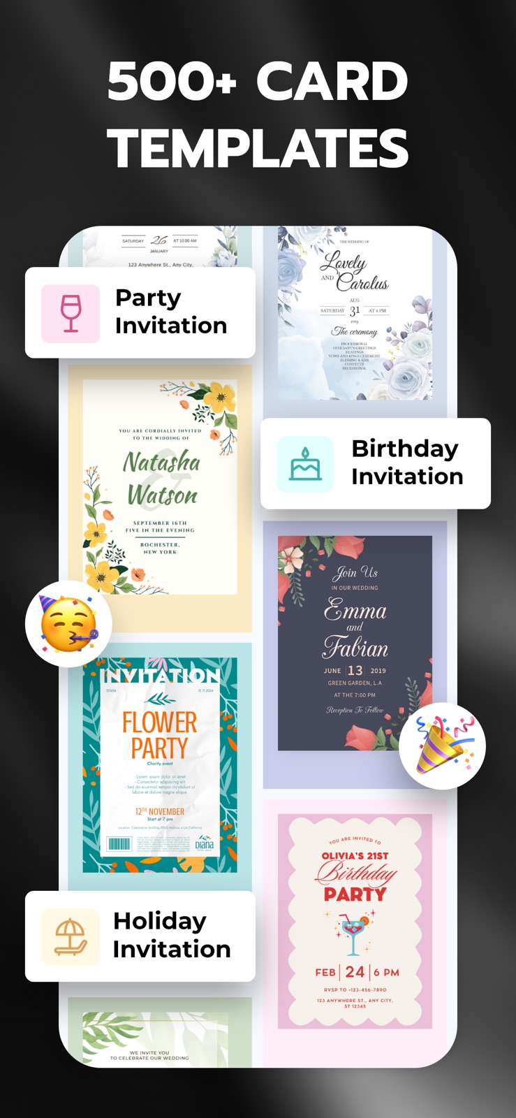 Inva: Invitation Maker + RSVP iphone screenshot 2