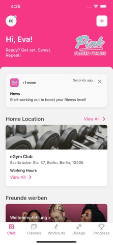 Pink Frauen Fitness. iPhone screenshot