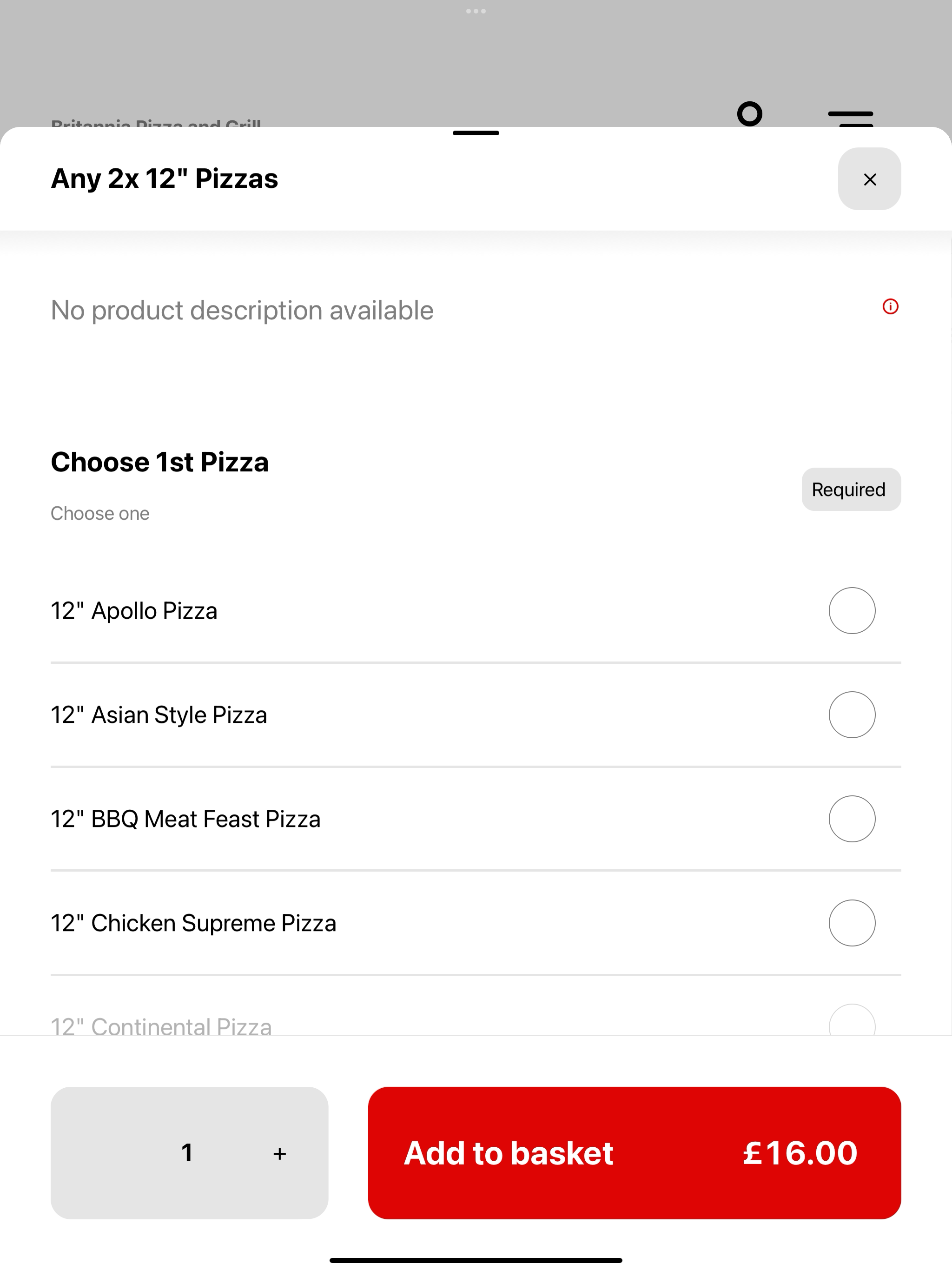 Britannia Pizza and Grill UK
